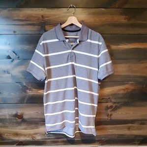 Gray Striped Polo